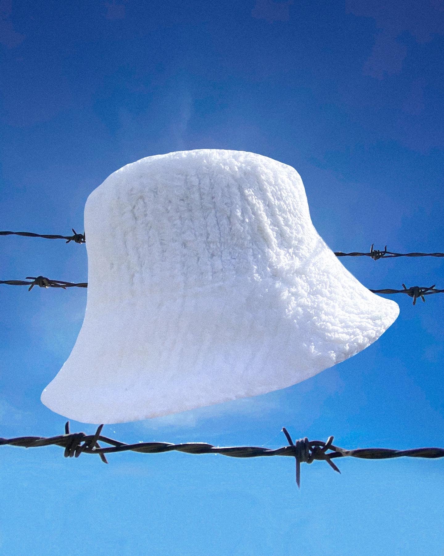 White Terry Chenille Bucket Hat